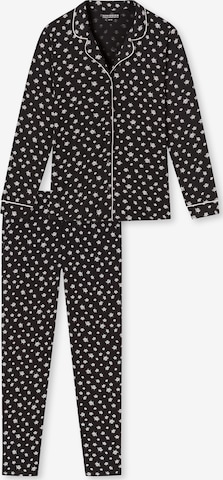 SCHIESSER Pyjama ' Golden Harvest ' in Zwart: voorkant