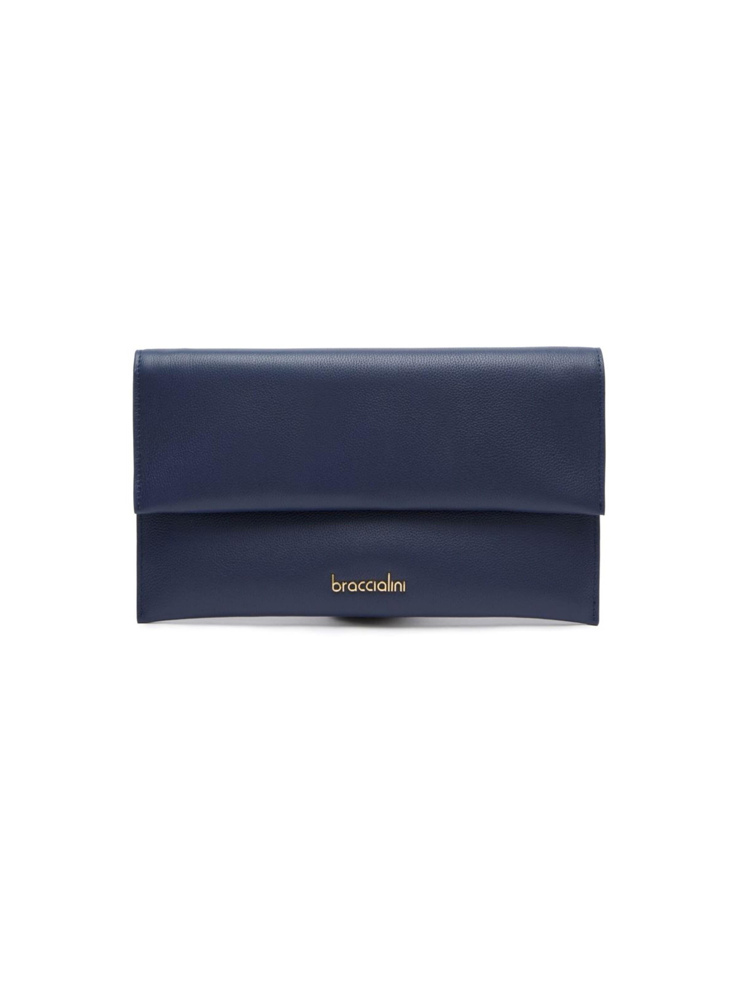 Poche ventrale 'Jinny Leather' Braccialini en bleu : devant