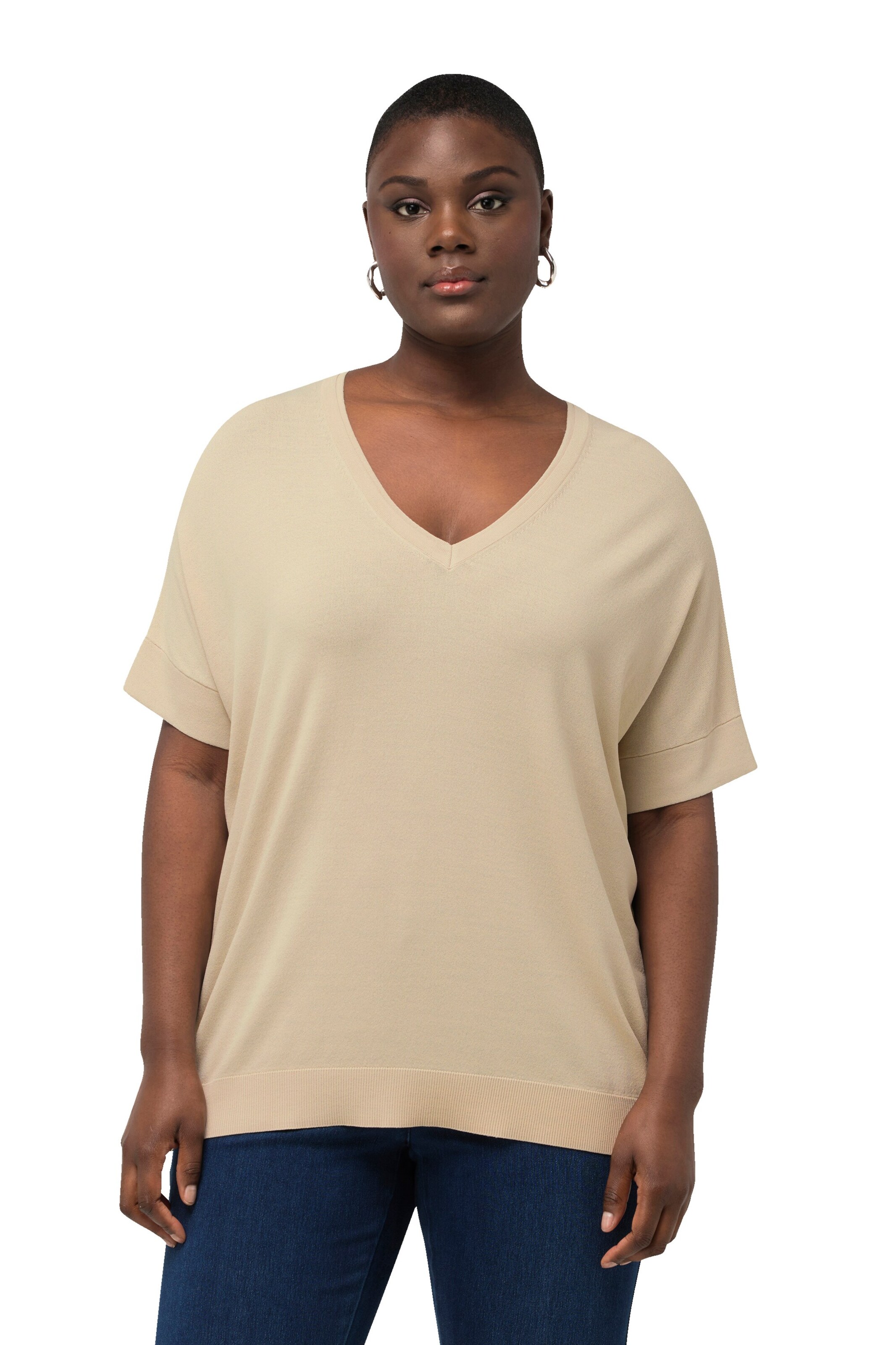 Ulla Popken Sweater in Beige: front