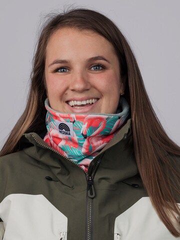 WESORA GmbH Loop scarf 'Printed Neckwarmer Fleece + UV-Schutz' in Green: front