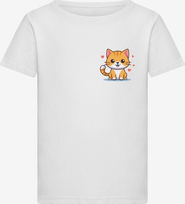 Merchcode Shirt 'Cute Cat' in White: front