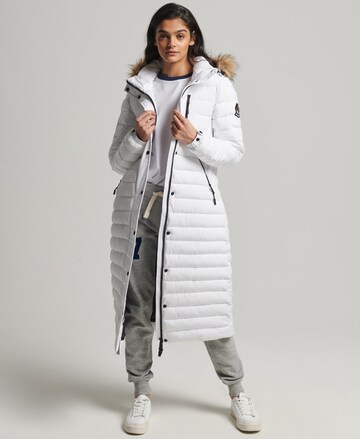 Superdry Winter Coat 'Fuji' in White: front