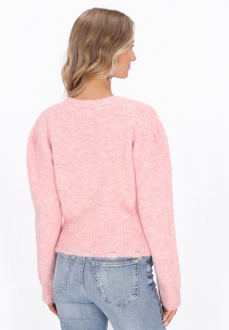 IZIA Gebreid vest 'Fashion Look' in Roze