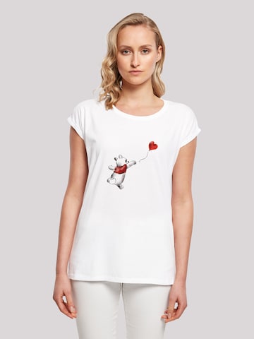 F4NT4STIC Shirt 'Disney Winnie Puuh Ballon' in Wit: voorkant