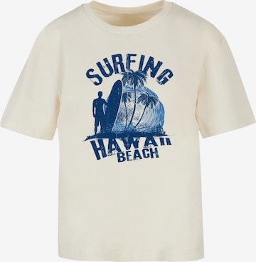 T-shirt 'Hawaii Surf Beach Summer' F4NT4STIC en beige : devant