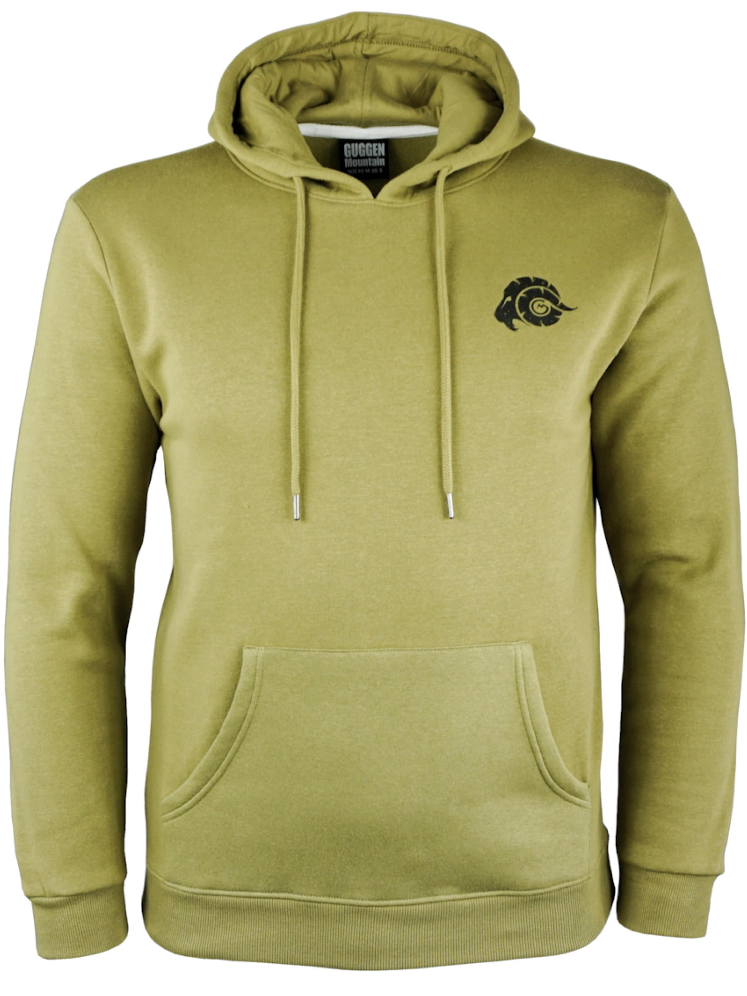 Guggen Mountain Sweatshirt 'Kapuzenpullover H02 Fleece Hoodie' in Green: front