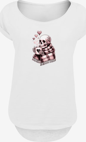 F4NT4STIC Shirt 'Cozy Winter Skelett' in White: front