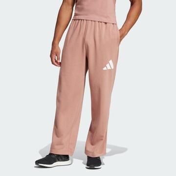 ADIDAS SPORTSWEAR Широка кройка Спортен панталон 'Essentials' в розово: отпред