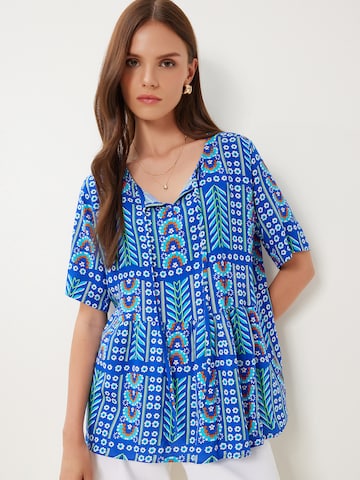 Happiness İstanbul Blouse in Blauw: voorkant