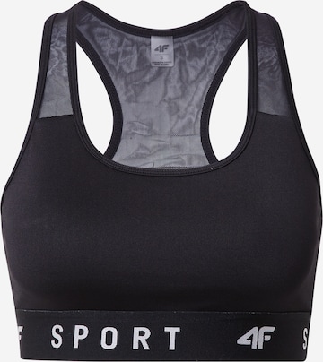 4F Bustier Sport-BH in Schwarz: predná strana