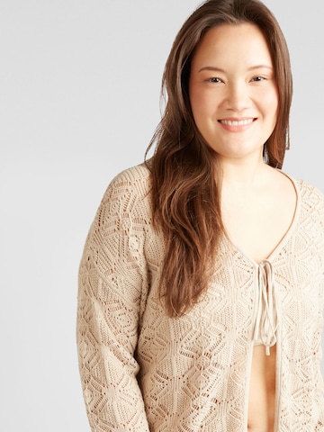 ONLY Carmakoma Knit Cardigan 'DANA' in Beige