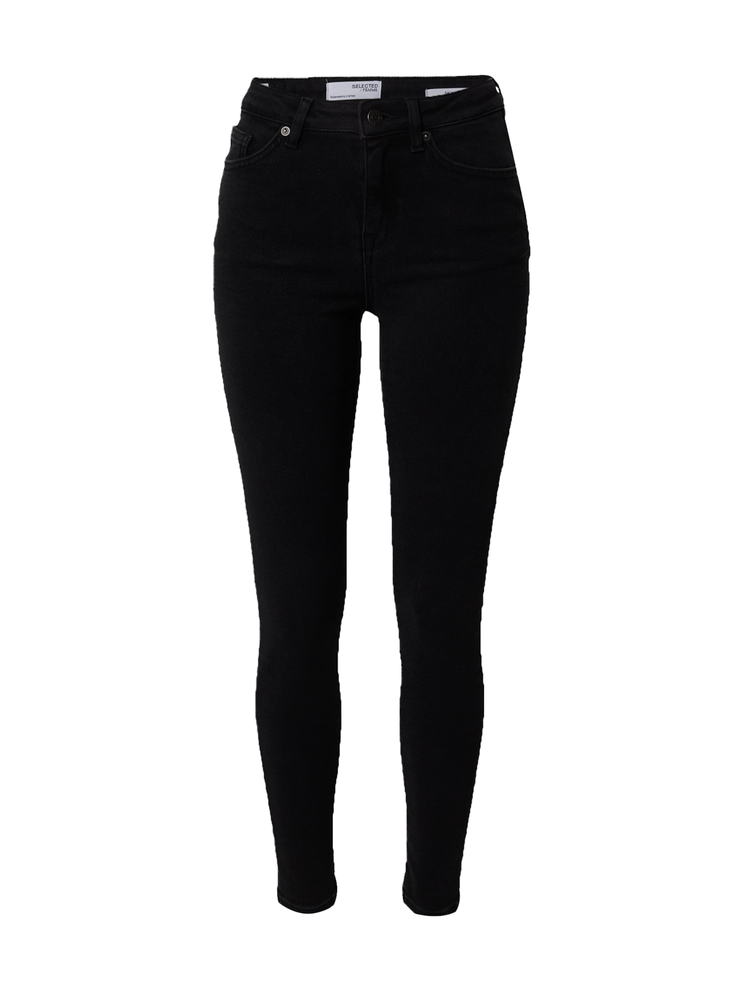 Skinny Jean SELECTED en noir : devant