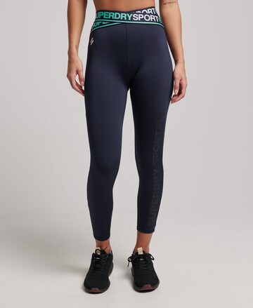 Superdry Skinny Workout Pants in Blue: front