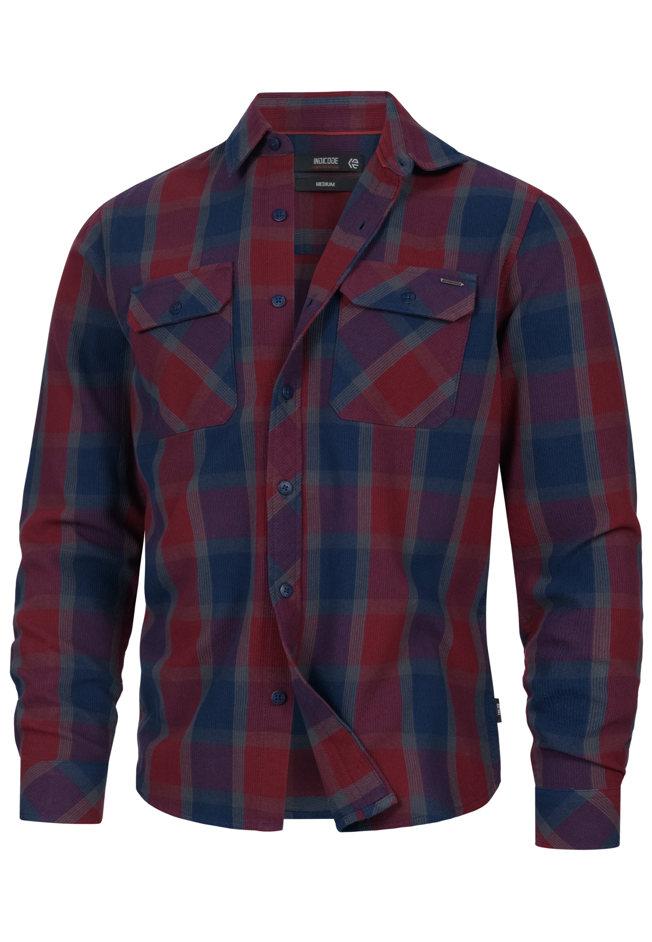 INDICODE JEANS Overhemd 'Pomal' in Rood: voorkant