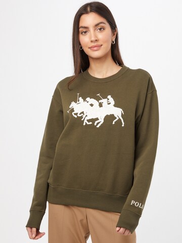 Polo Ralph LaurenSweater majica 'HEARD' - zelena boja: prednji dio