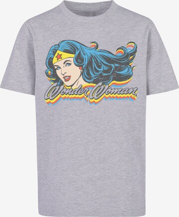 F4NT4STIC Shirt 'DC Comics Wonder Woman Smile' in Grey: front