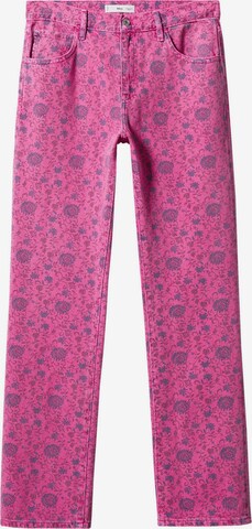 Regular Jeans 'Flora' de la MANGO pe roz: față