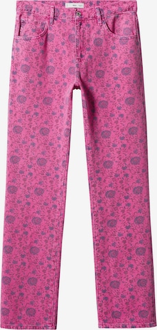 MANGO Regular Jeans 'Flora' in Pink: front