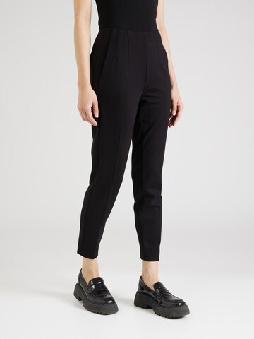 TAIFUN - Tapered Pantalón de pinzas en negro: frente