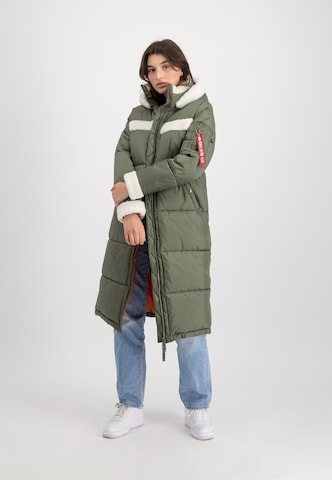 ALPHA INDUSTRIES Zimní bunda – zelená: přední strana