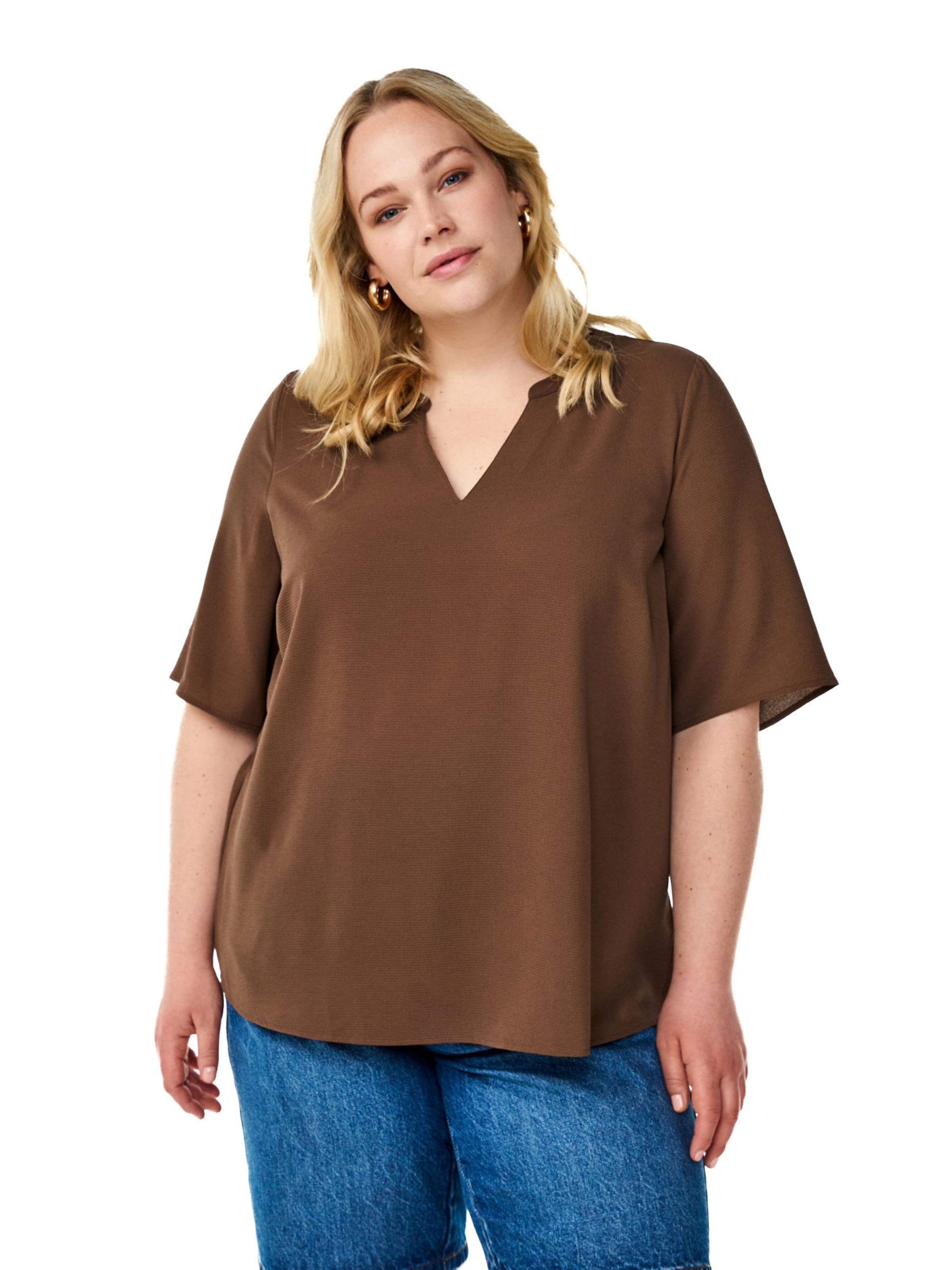 Zizzi Blúz 'VANNI' - barna: elől