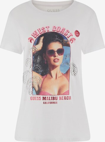 T-shirt GUESS en blanc : devant