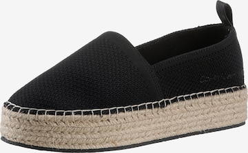 Calvin Klein Jeans Espadrilles in Zwart: voorkant