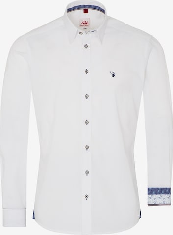 SPIETH & WENSKY Traditional Button Up Shirt 'Waldemar' in White: front