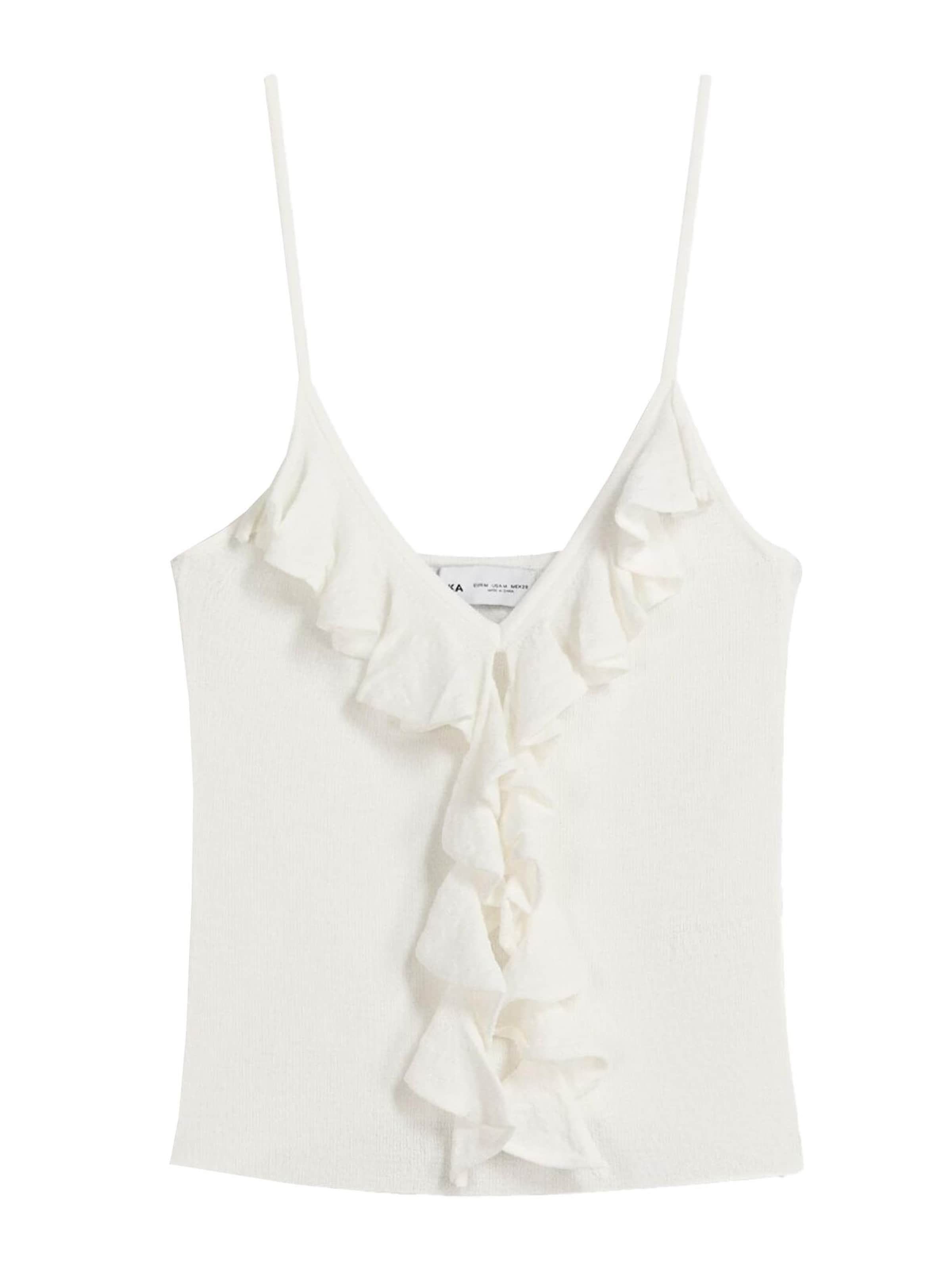 Top brodat Bershka pe ecru, Vizualizare produs