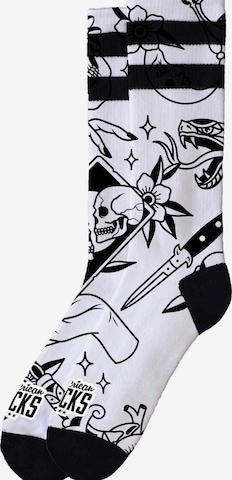 American Socks Skarpety sportowe 'Calcetines american socks blancos dismal signature mid high' w kolorze biały: przód