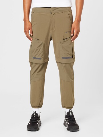 ADIDAS TERREX Regular Workout Pants 'Campyx' in Green: front