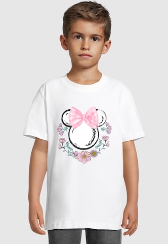 ABSOLUTE CULT T-Shirt 'Minnie Mouse - Flowers' in Weiß: Vorderseite