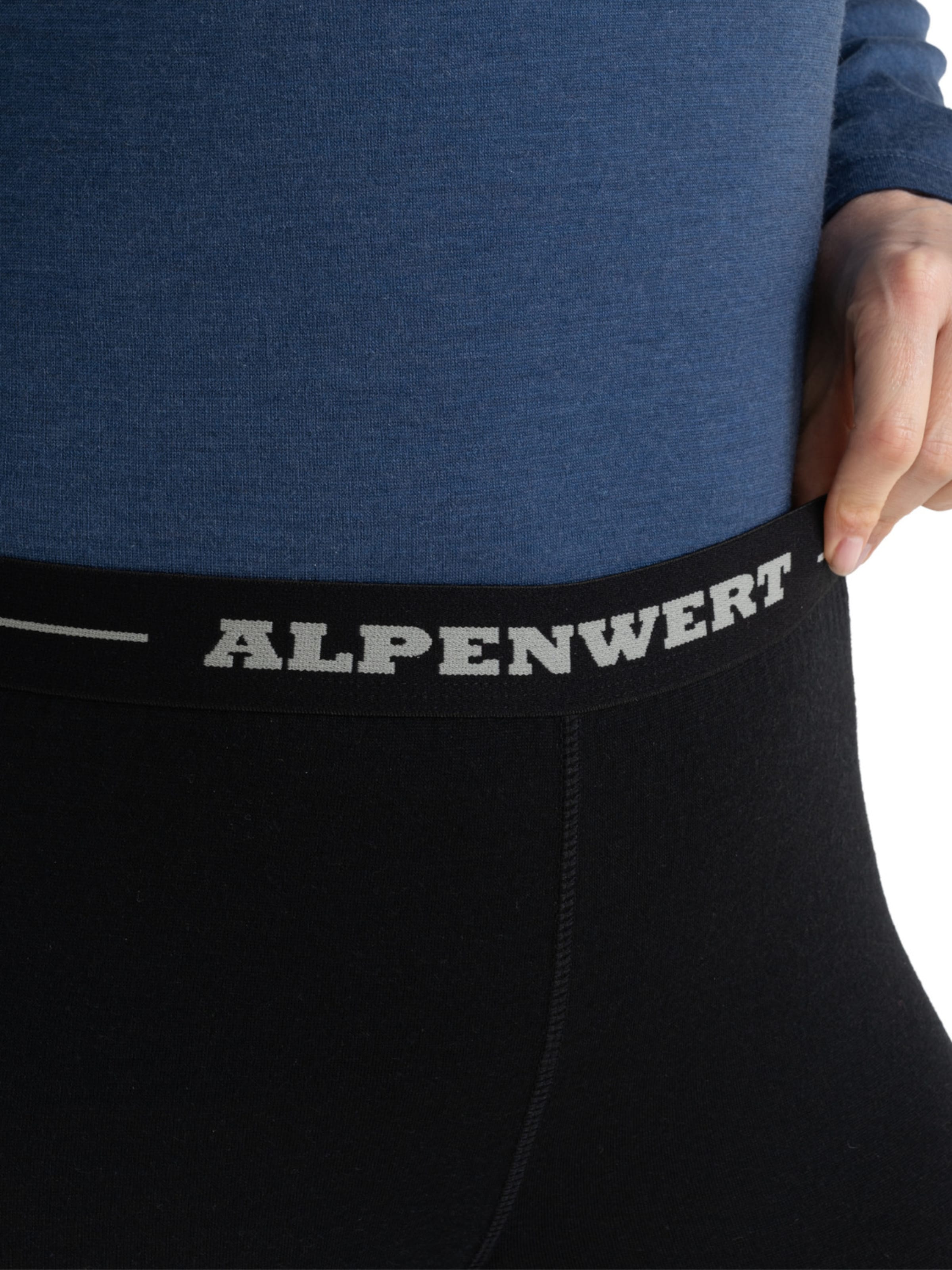 Alpenwert Long Johns 'Lange Unterhose Damen 100% Merino' in Black