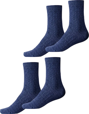 Millo Socks 'Cosy Twist' in Blue: front