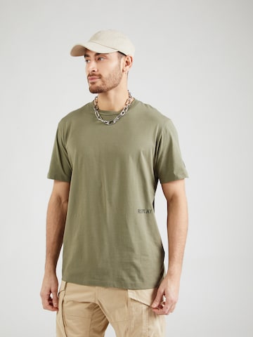 T-Shirt REPLAY en vert : devant