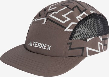 ADIDAS TERREX Athletic Cap 'Terrex Heat.Rdy 5-Panel Graphic Kappe' in Brown: front