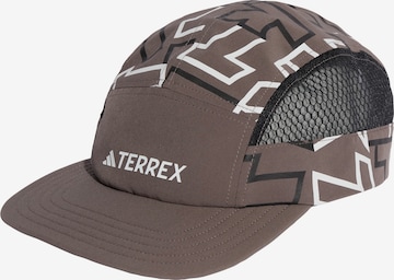 ADIDAS TERREX Sportpet 'Terrex Heat.Rdy 5-Panel Graphic Kappe' in Bruin: voorkant