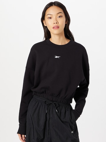 Reebok Sportief sweatshirt in Zwart: voorkant