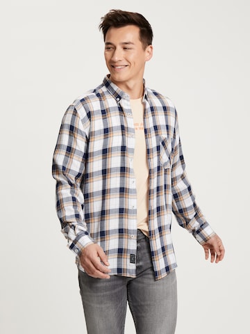 CROSS JEANS Regular fit Button Up Shirt in Blue: front