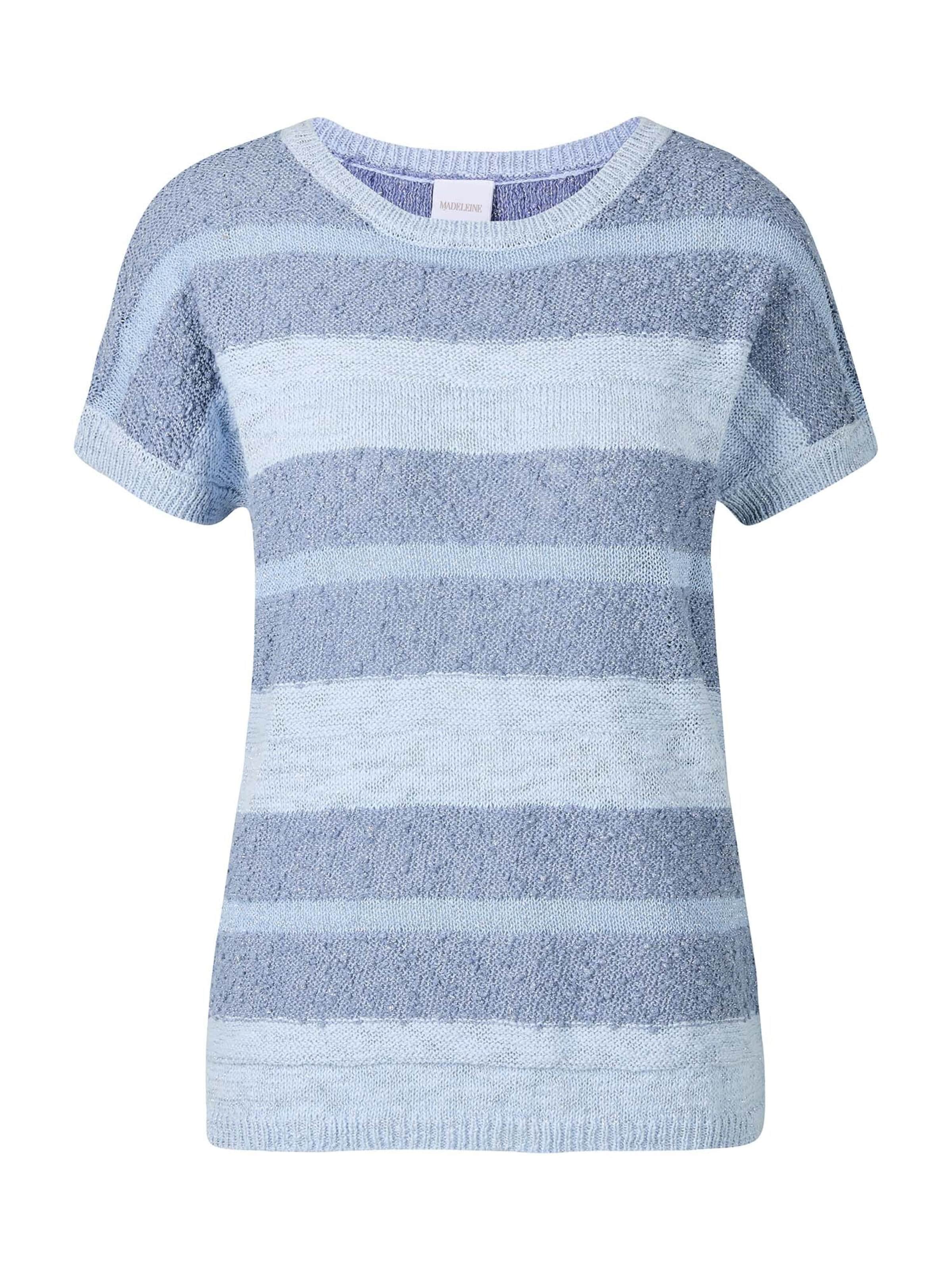 MADELEINE Pull-over en bleu fumé / gris / argent, Vue avec produit