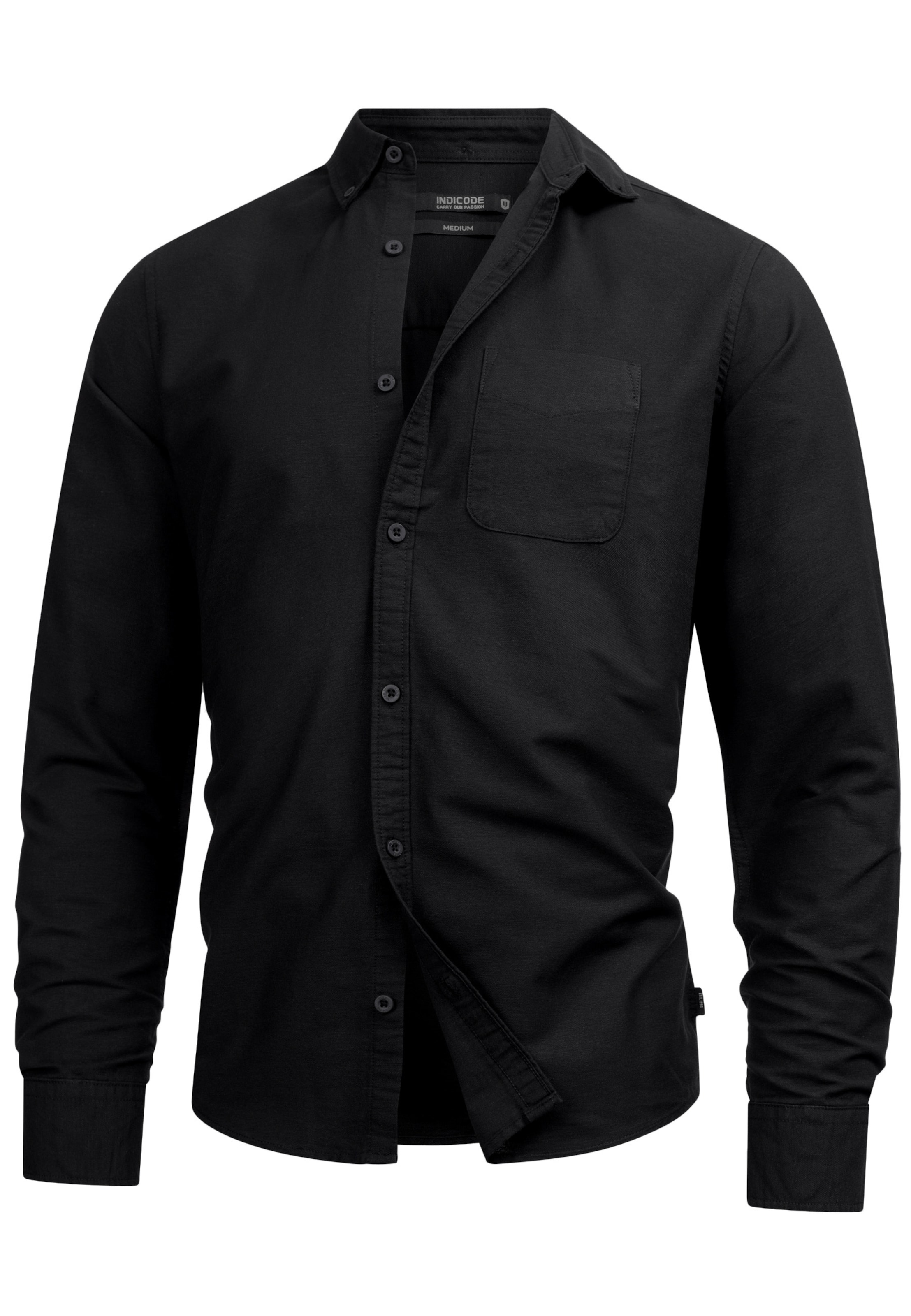 INDICODE JEANS Hemd 'Kepner' in Schwarz: Vorderseite