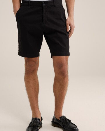 WE Fashion Normální Chino kalhoty – černá: přední strana