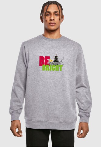 Merchcode Sweatshirt 'Peanuts Be Bright' in Grey: front