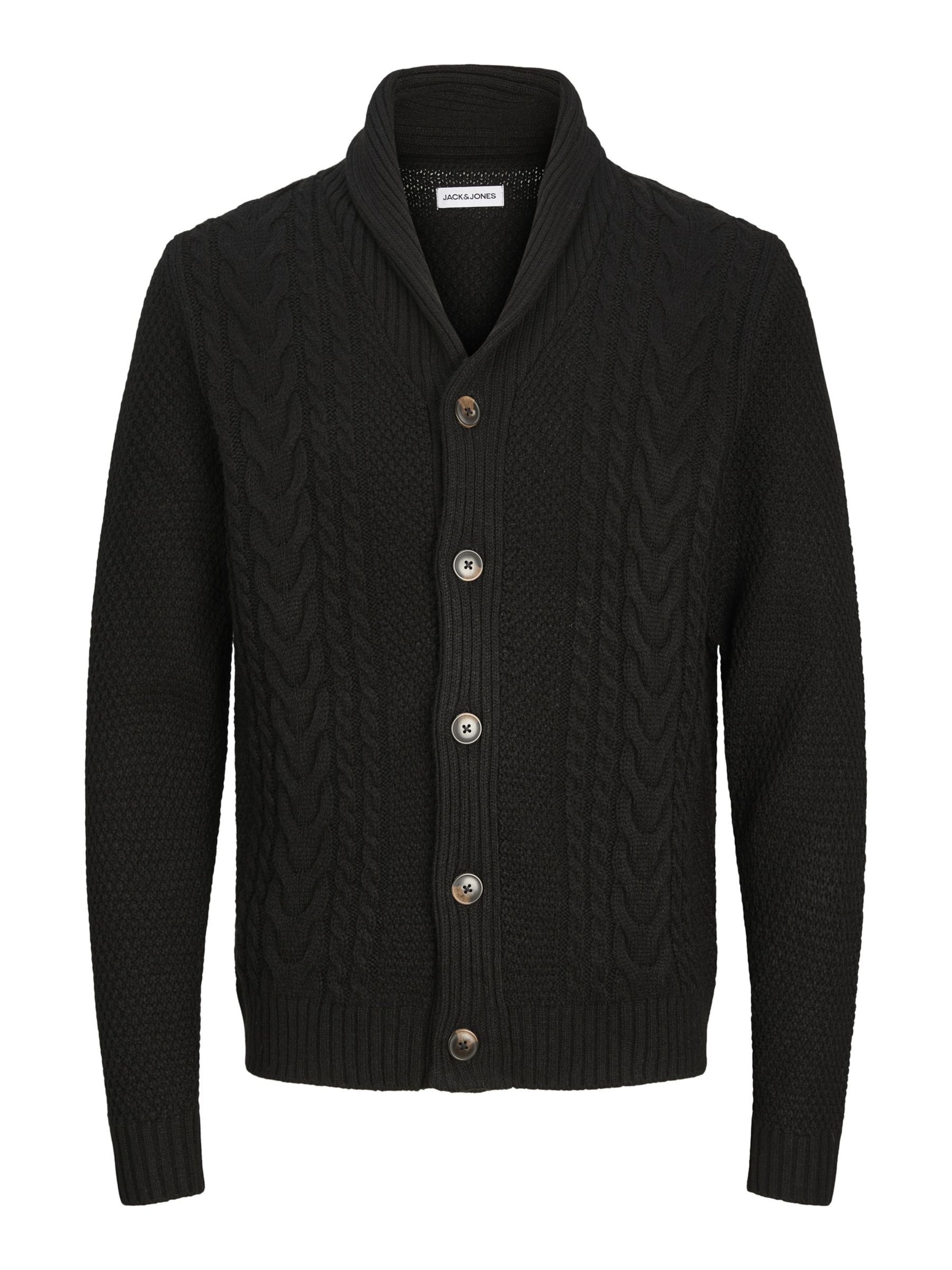 Vestes en maille JACK & JONES en noir : devant