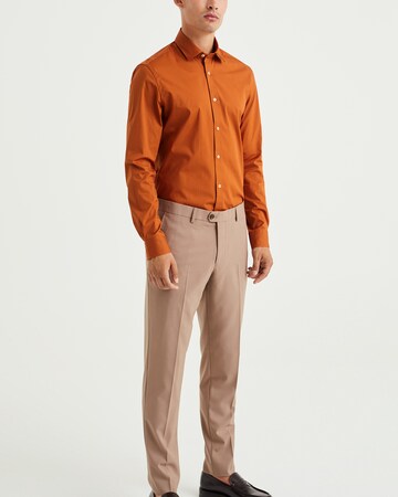 WE Fashion Úzky strih Košeľa - oranžová