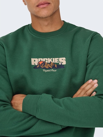 Only & Sons Sweatshirt 'ONSCONNOR' in Green