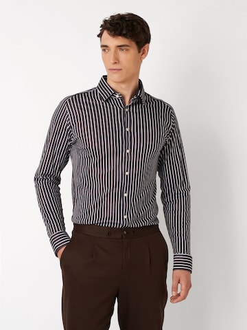 DESOTO Slim fit Button Up Shirt in Brown: front