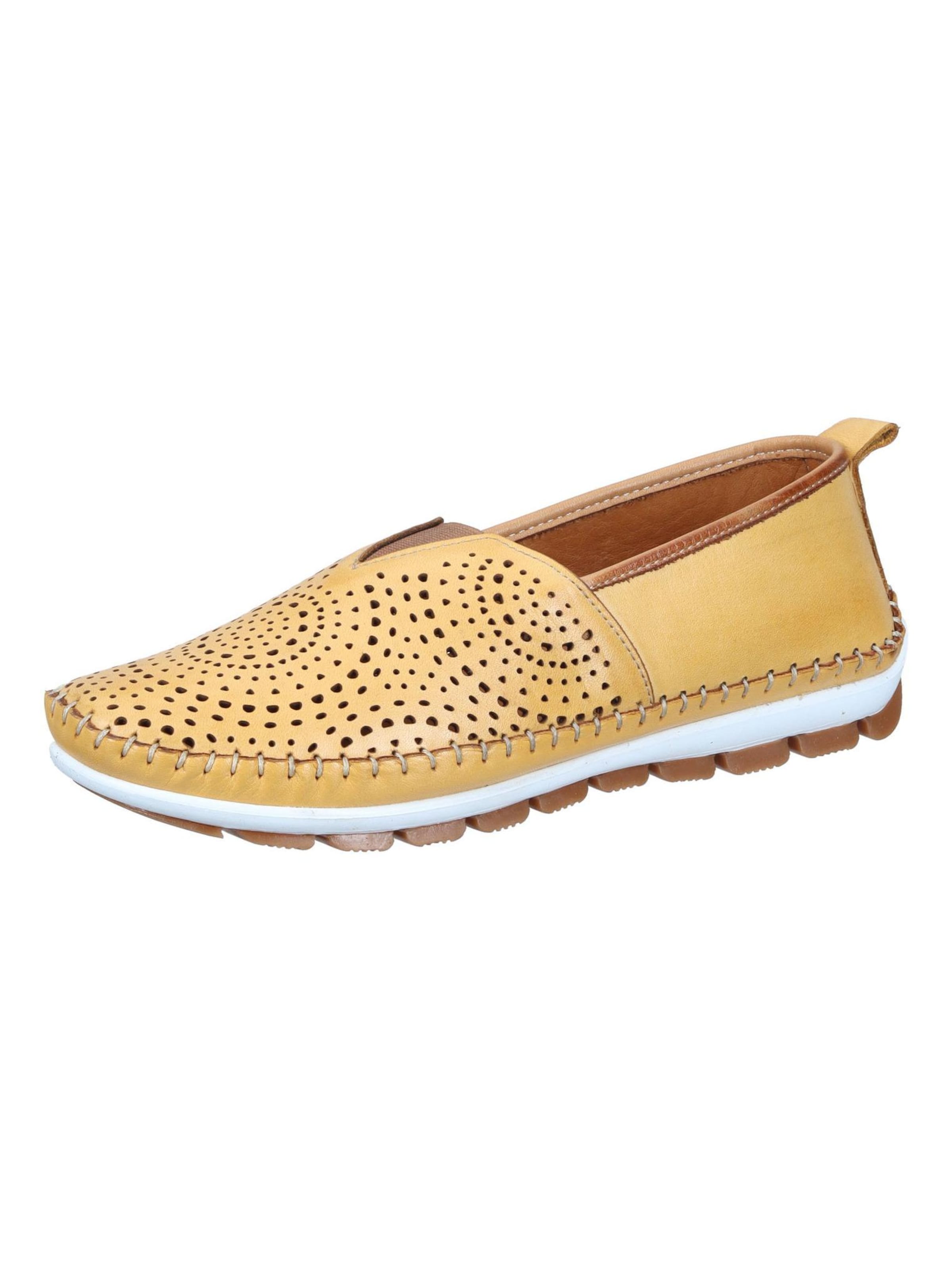 MANITU Classic Flats in Yellow: front