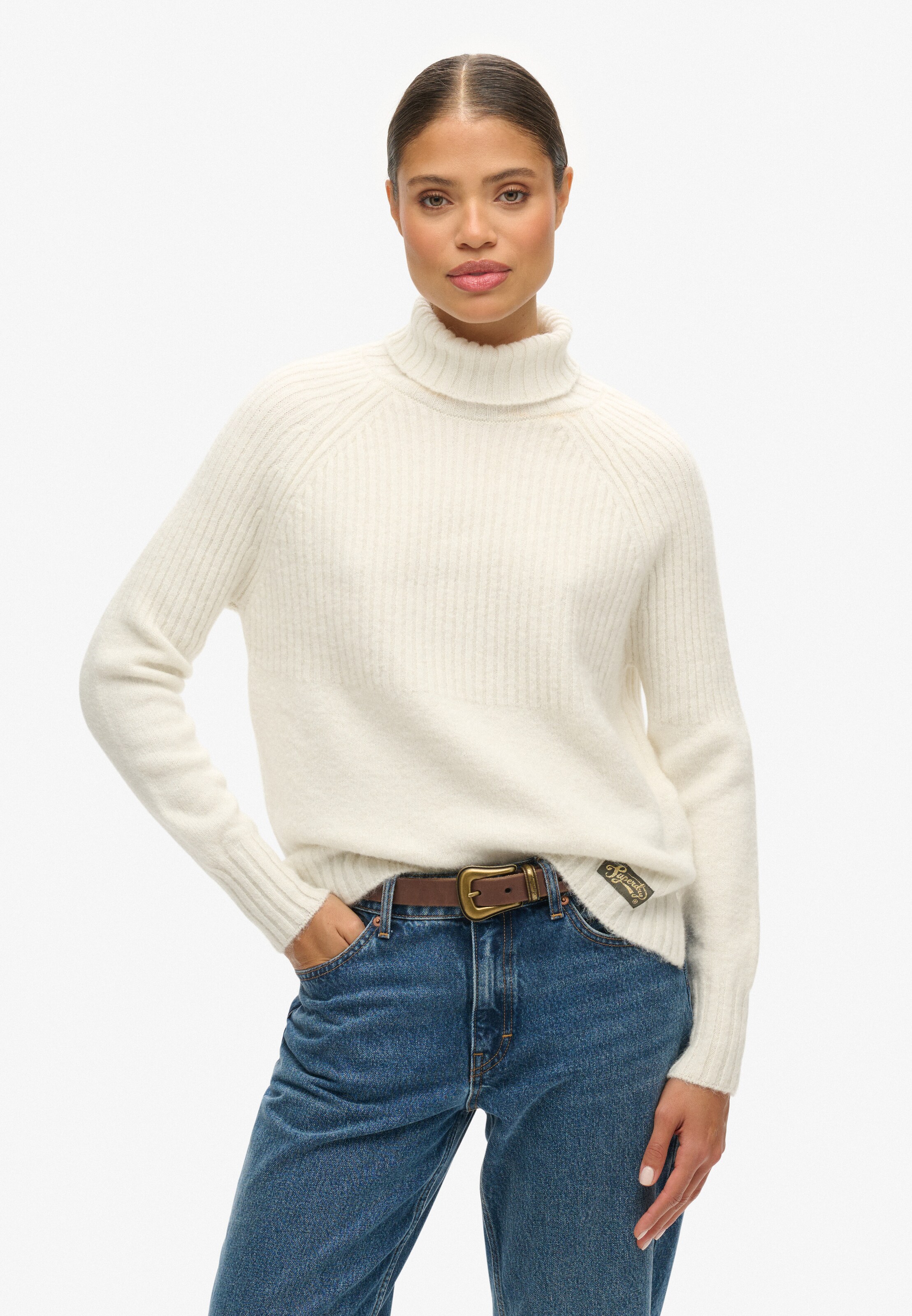 Superdry Trui in Beige: voorkant