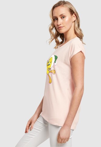 ABSOLUTE CULT T-Shirt 'Looney Tunes - Tweety Christmas Hat' in Pink
